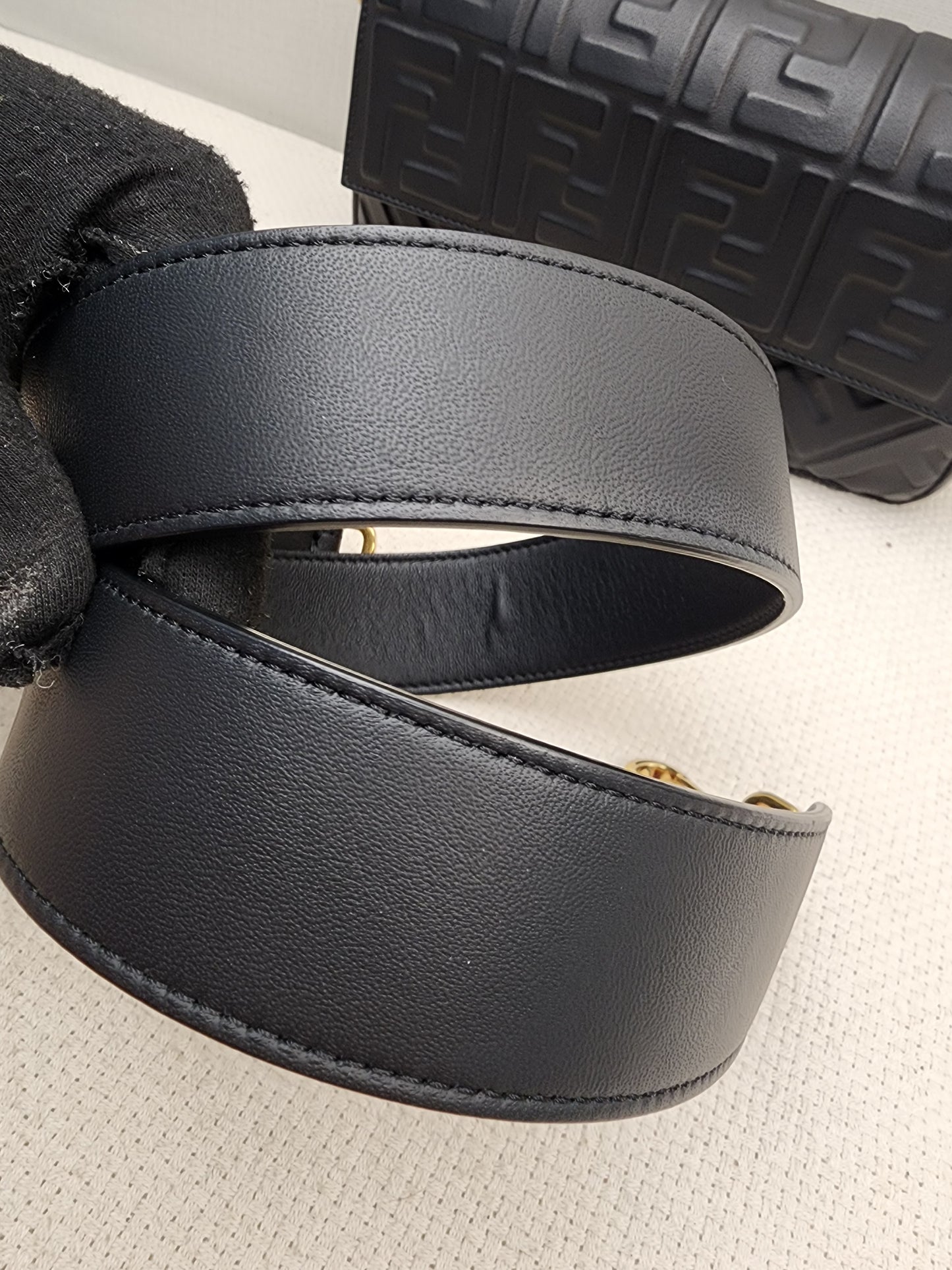 Fendi Black Calfskin Baguette (GHW)