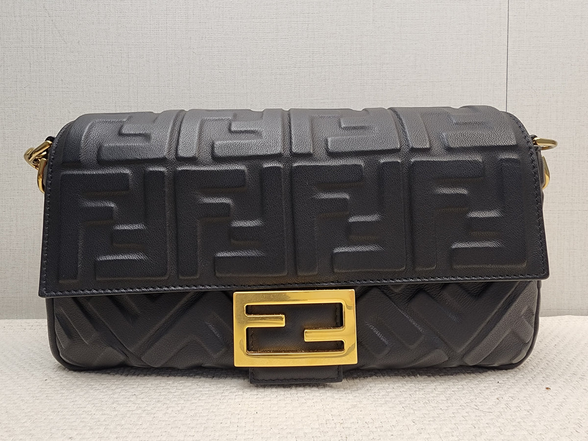 Fendi Black Calfskin Baguette (GHW)