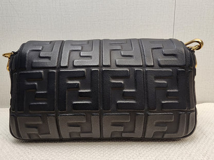 Fendi Black Calfskin Baguette (GHW)