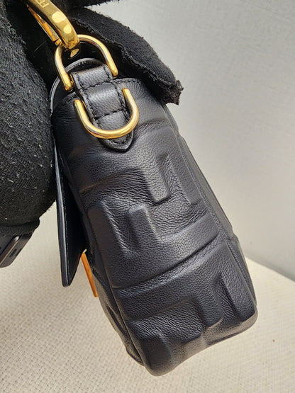 Fendi Black Calfskin Baguette (GHW)
