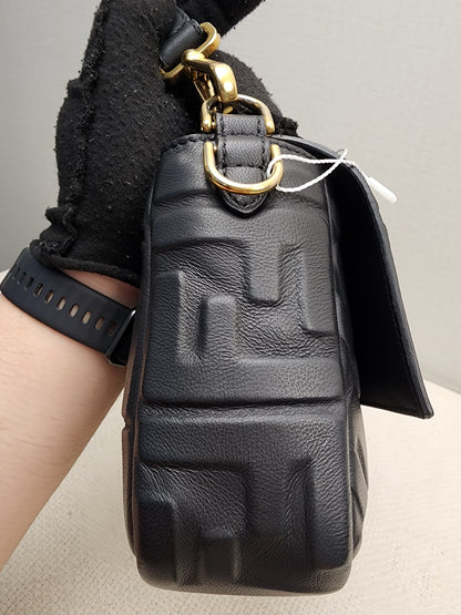 Fendi Black Calfskin Baguette (GHW)