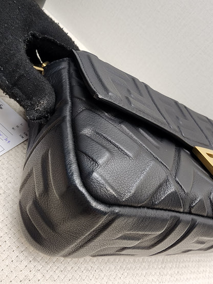 Fendi Black Calfskin Baguette (GHW)