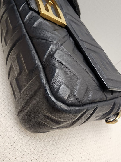 Fendi Black Calfskin Baguette (GHW)