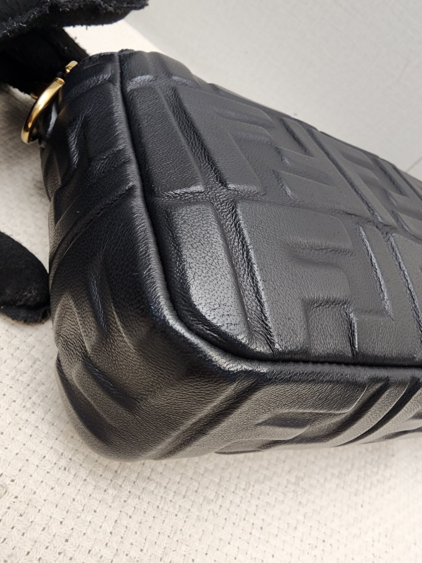 Fendi Black Calfskin Baguette (GHW)
