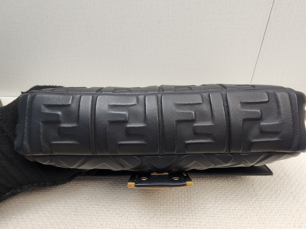 Fendi Black Calfskin Baguette (GHW)