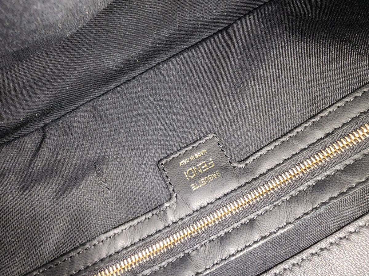 Fendi Black Calfskin Baguette (GHW)