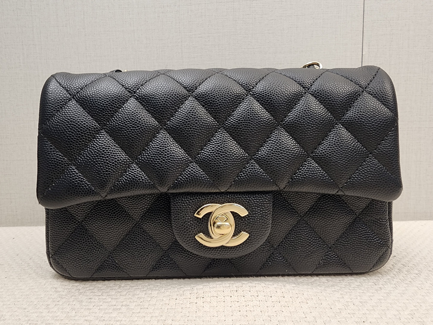 Chanel Black Caviar Mini Rectangular Flap (GHW)
