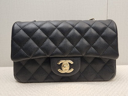 Chanel Black Caviar Mini Rectangular Flap (GHW)