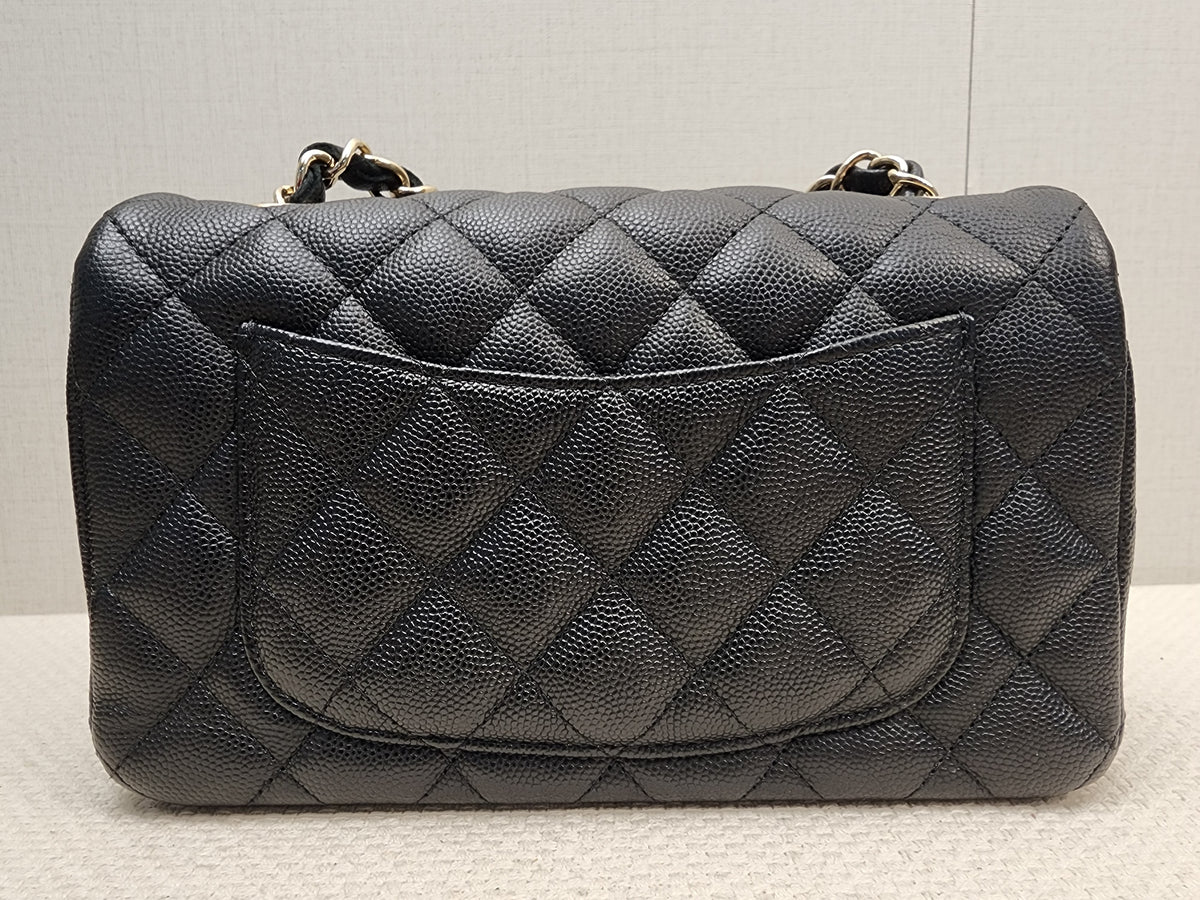 Chanel Black Caviar Mini Rectangular Flap (GHW)