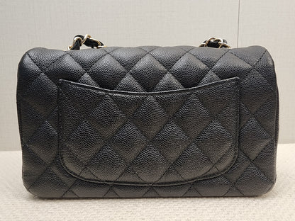Chanel Black Caviar Mini Rectangular Flap (GHW)