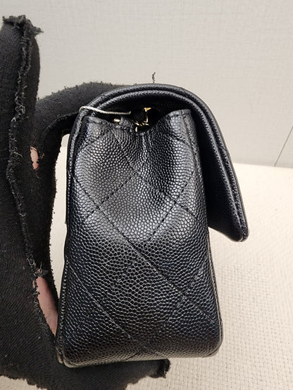 Chanel Black Caviar Mini Rectangular Flap (GHW)