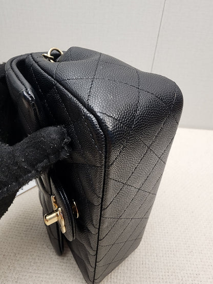 Chanel Black Caviar Mini Rectangular Flap (GHW)
