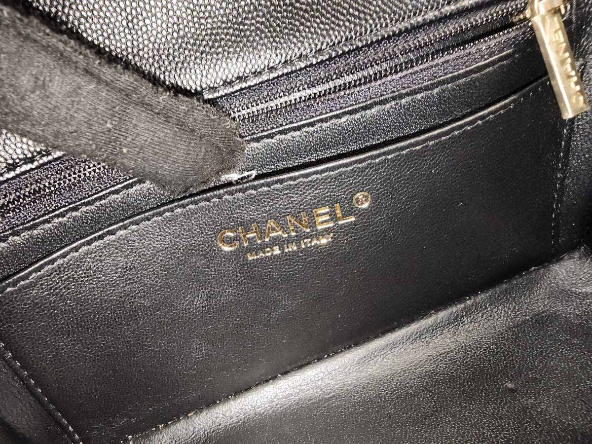 Chanel Black Caviar Mini Rectangular Flap (GHW)