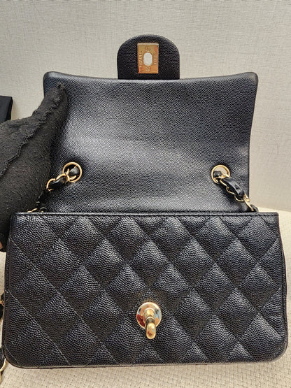 Chanel Black Caviar Mini Rectangular Flap (GHW)
