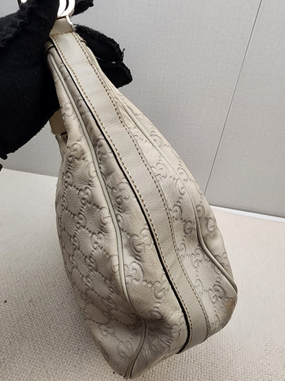 Gucci Ivory Guccissima Twins Hobo Bag
