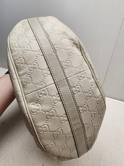 Gucci Ivory Guccissima Twins Hobo Bag