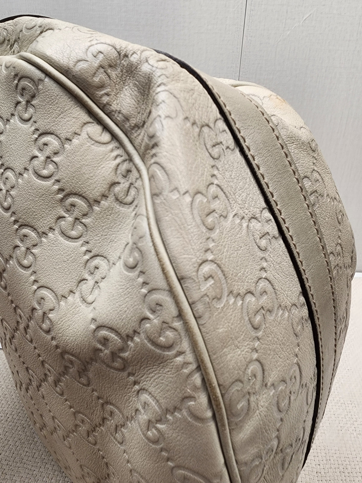 Gucci Ivory Guccissima Twins Hobo Bag