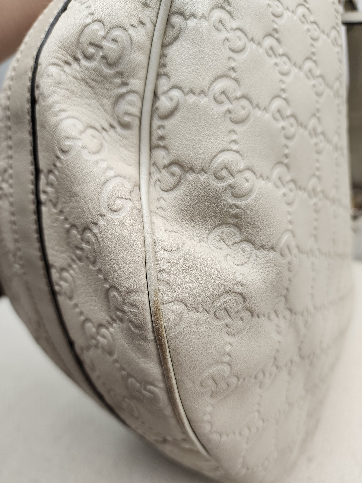 Gucci Ivory Guccissima Twins Hobo Bag