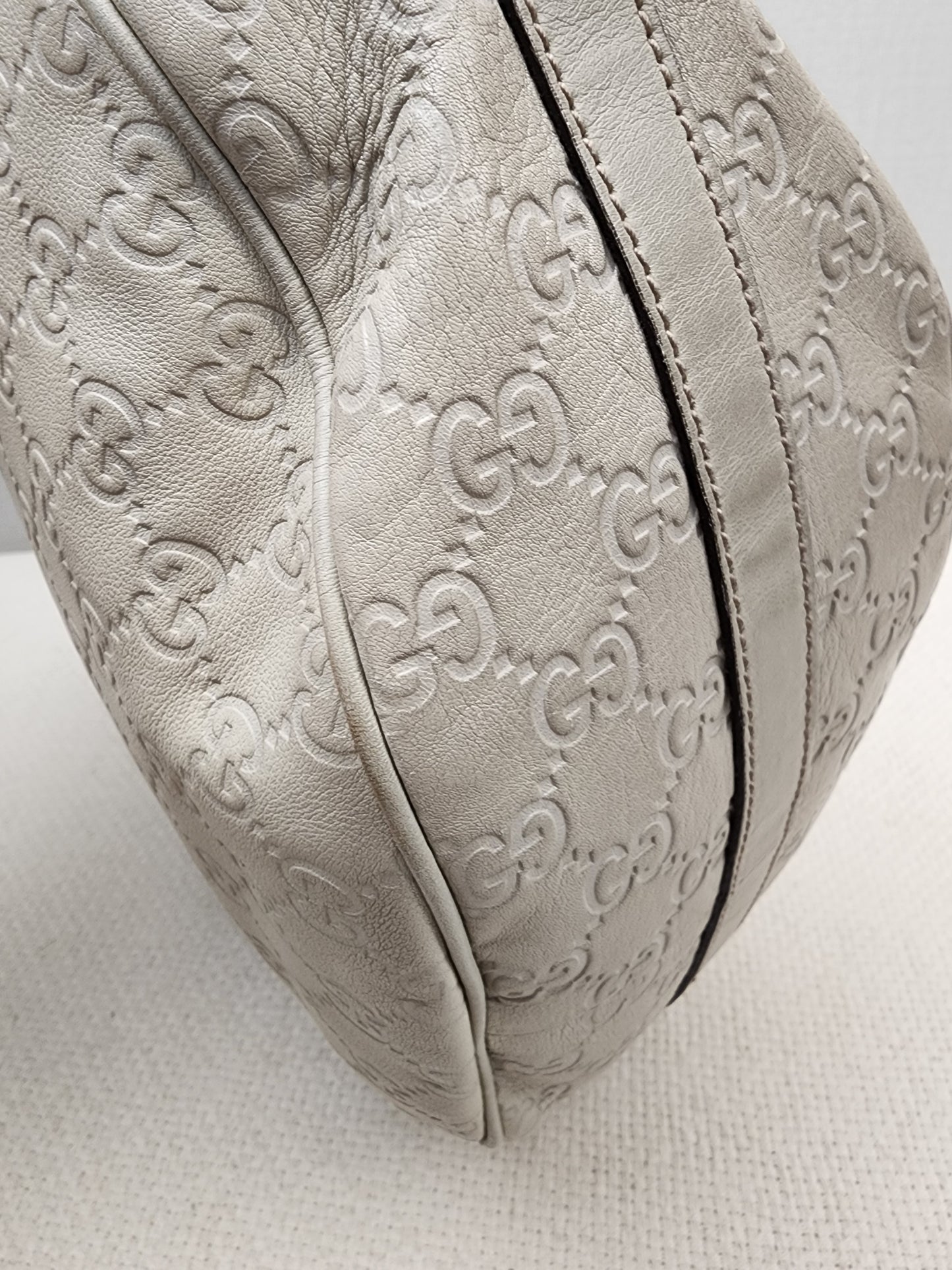 Gucci Ivory Guccissima Twins Hobo Bag