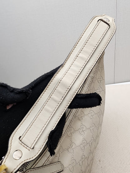 Gucci Ivory Guccissima Twins Hobo Bag