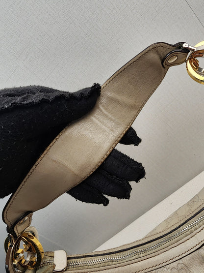 Gucci Ivory Guccissima Twins Hobo Bag