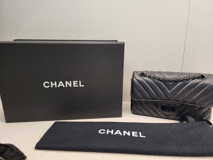 Chanel So Black Aged Calfskin Mini 2.55 in Chevron
