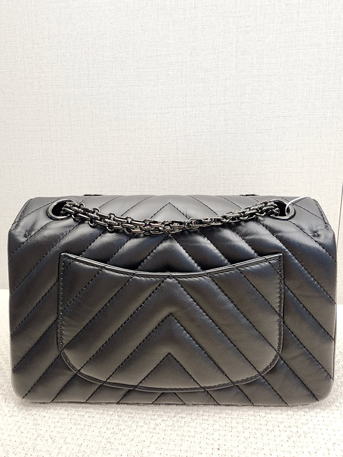 Chanel So Black Aged Calfskin Mini 2.55 in Chevron