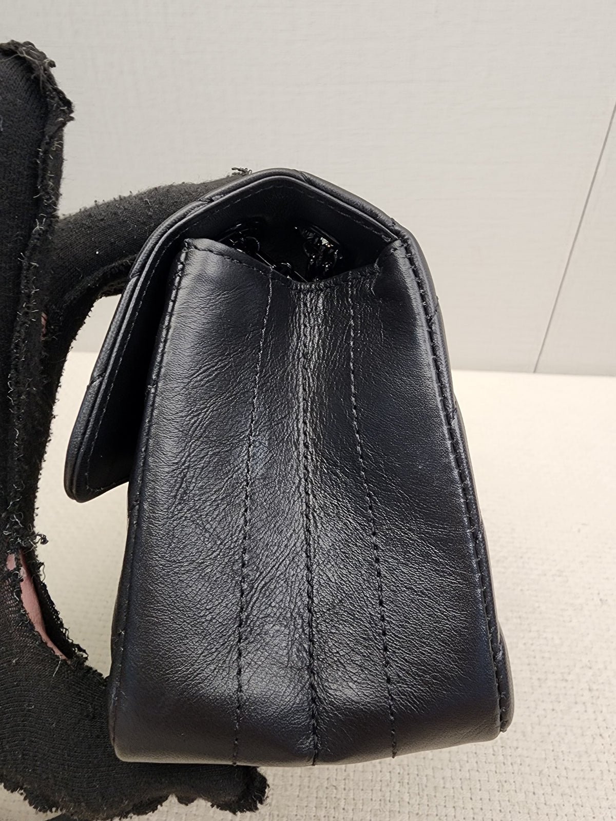 Chanel So Black Aged Calfskin Mini 2.55 in Chevron