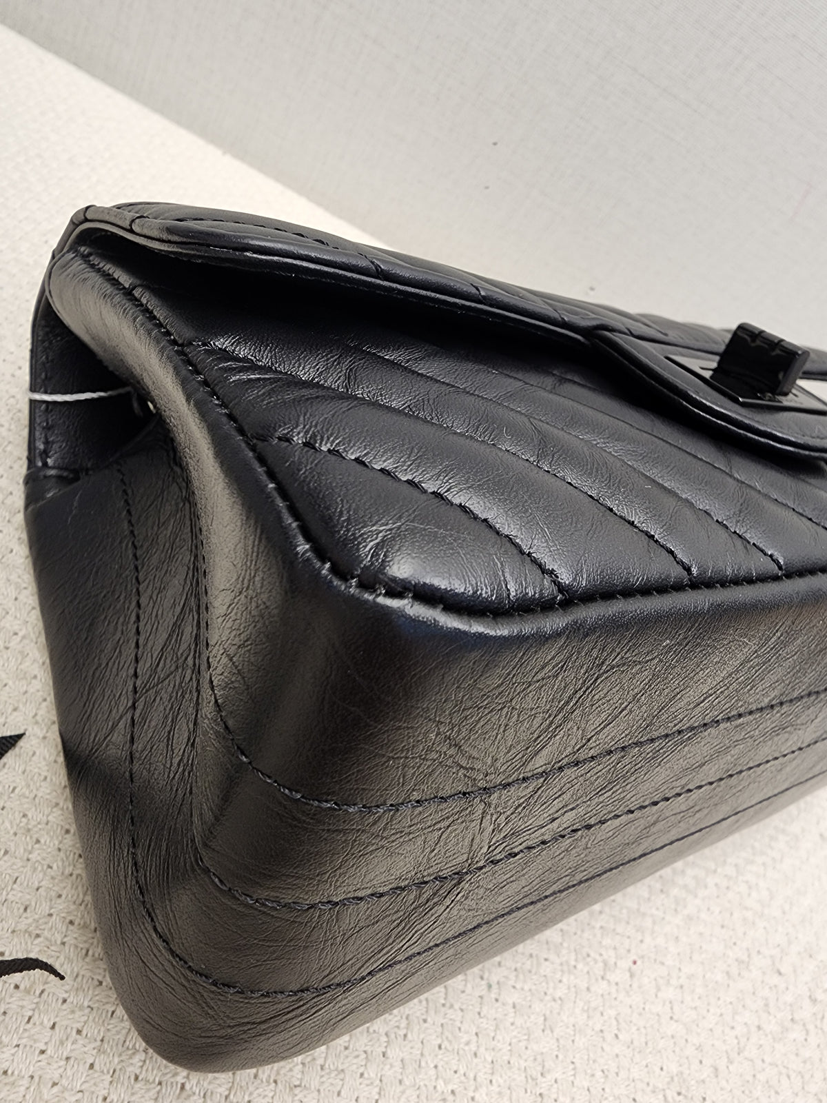 Chanel So Black Aged Calfskin Mini 2.55 in Chevron
