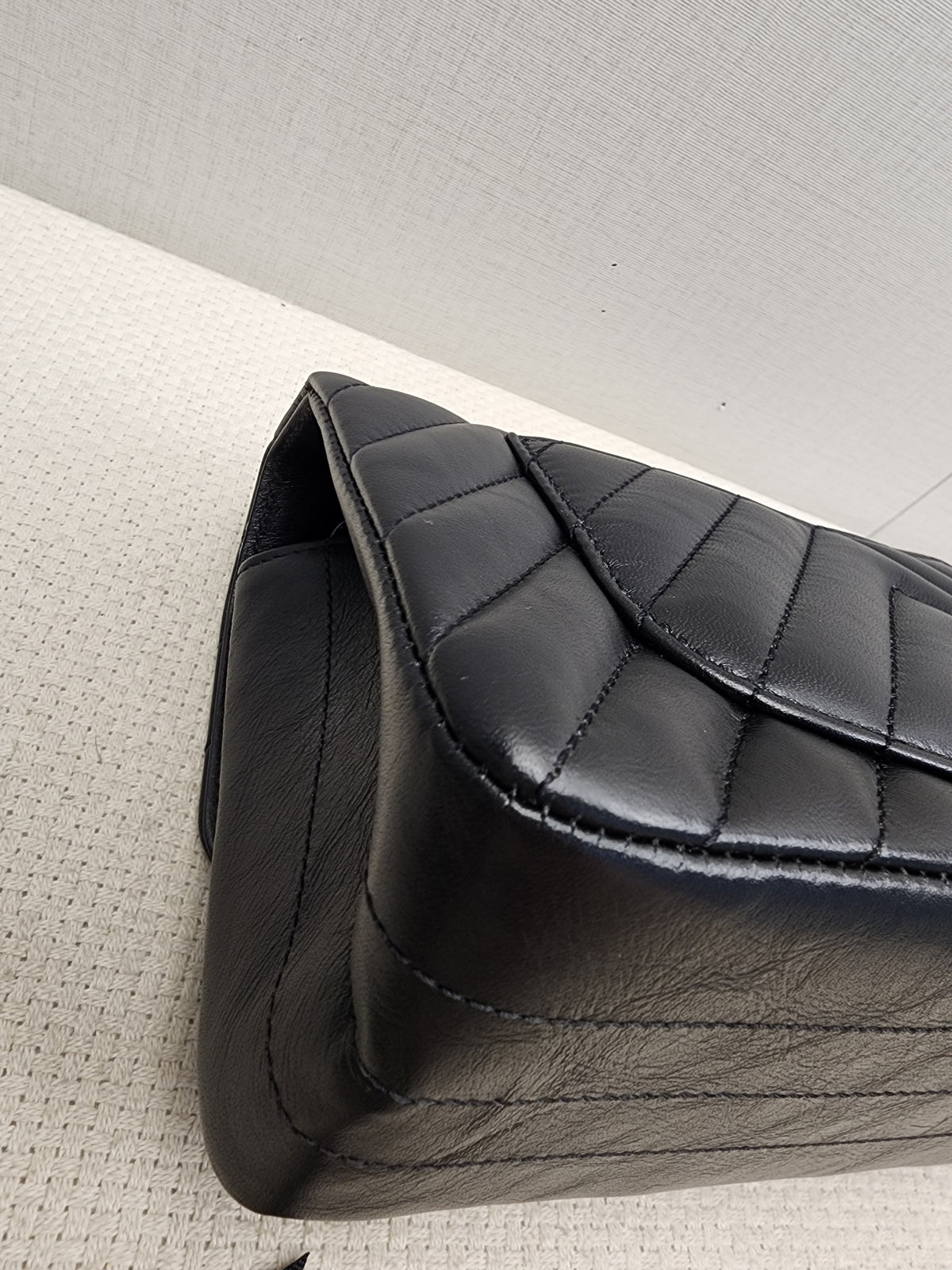 Chanel So Black Aged Calfskin Mini 2.55 in Chevron