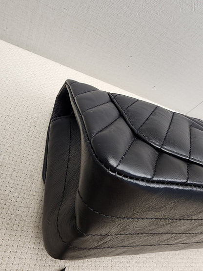 Chanel So Black Aged Calfskin Mini 2.55 in Chevron