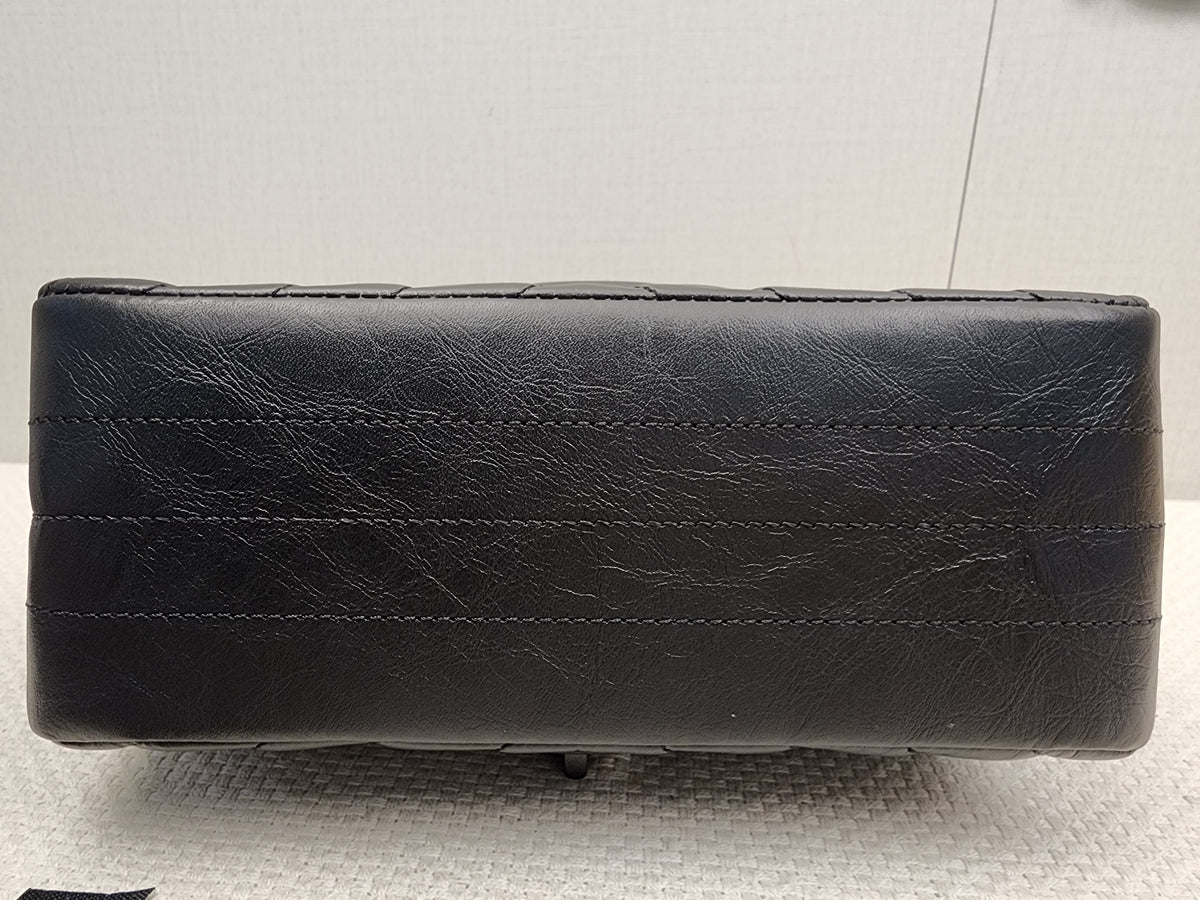 Chanel So Black Aged Calfskin Mini 2.55 in Chevron