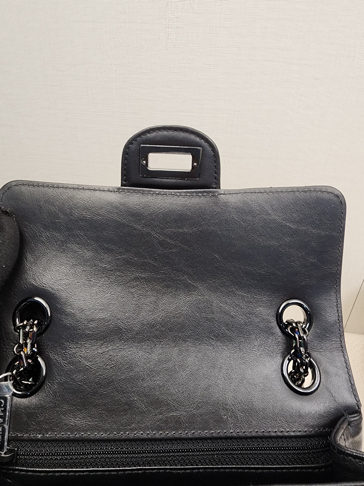 Chanel So Black Aged Calfskin Mini 2.55 in Chevron