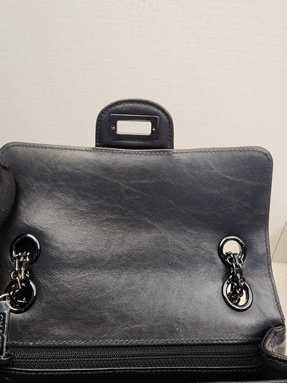 Chanel So Black Aged Calfskin Mini 2.55 in Chevron