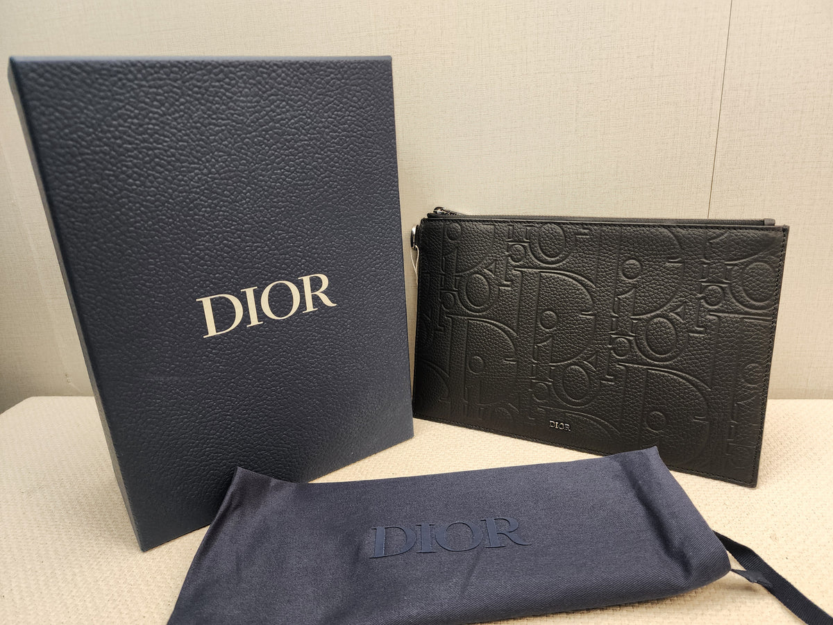 Dior Navy Oblique Medium Saddle w Strap