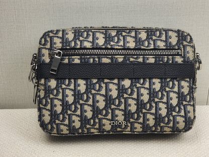 Dior Navy Oblique Canvas Safari Messenger Bag