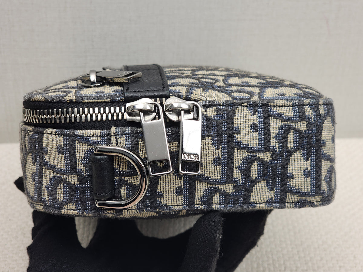 Dior Navy Oblique Canvas Safari Messenger Bag