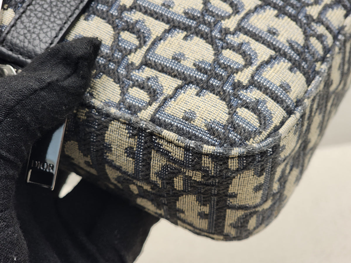 Dior Navy Oblique Canvas Safari Messenger Bag