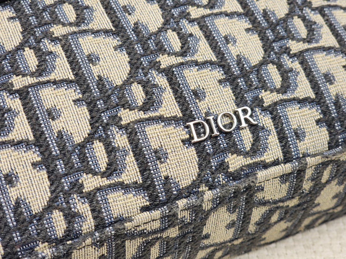 Dior Navy Oblique Canvas Safari Messenger Bag