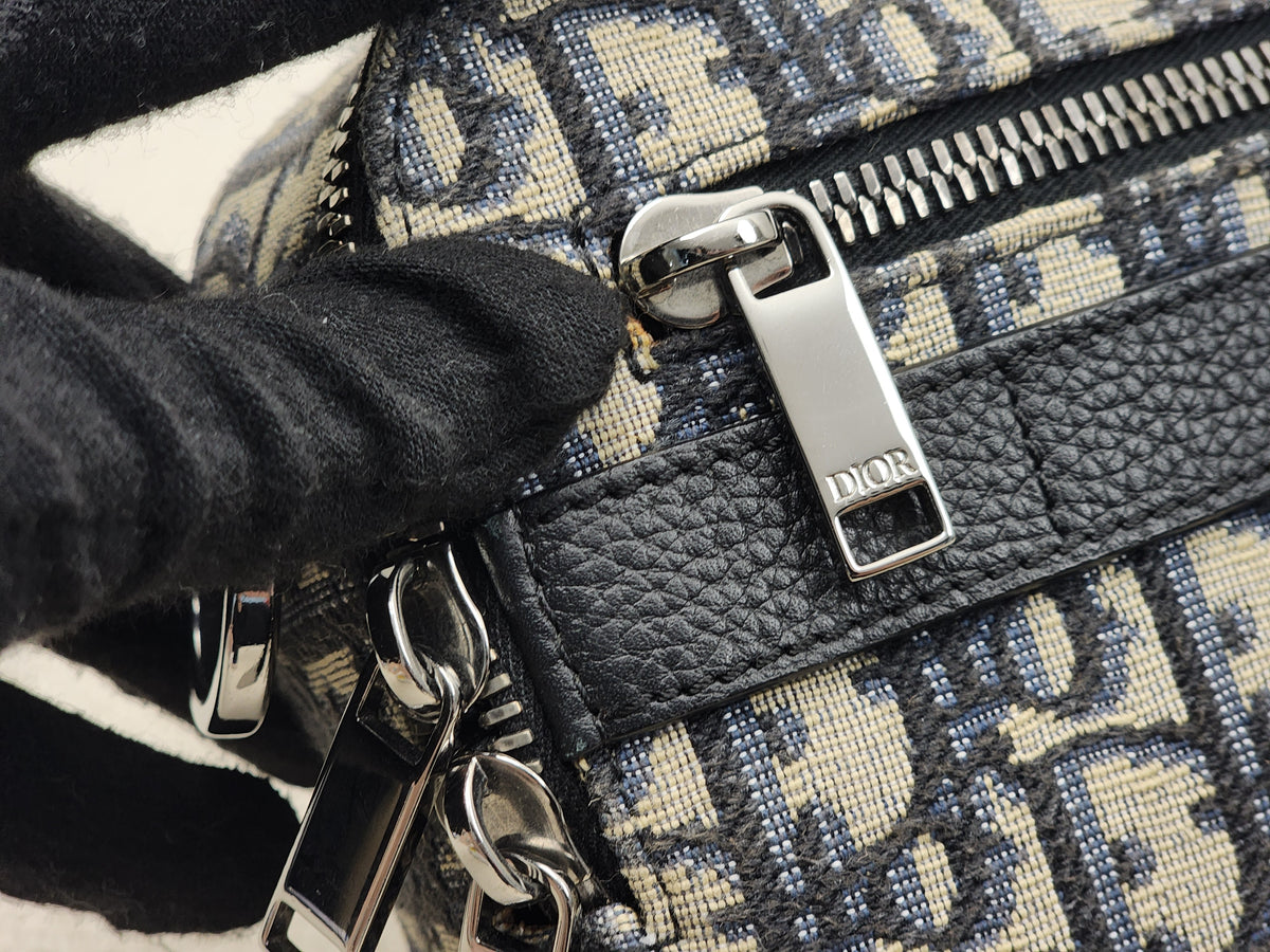 Dior Navy Oblique Canvas Safari Messenger Bag