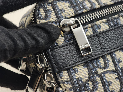 Dior Navy Oblique Canvas Safari Messenger Bag