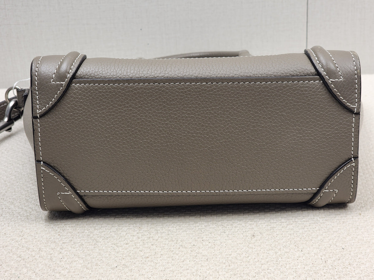 Celine Taupe Calfskin Nano Luggage