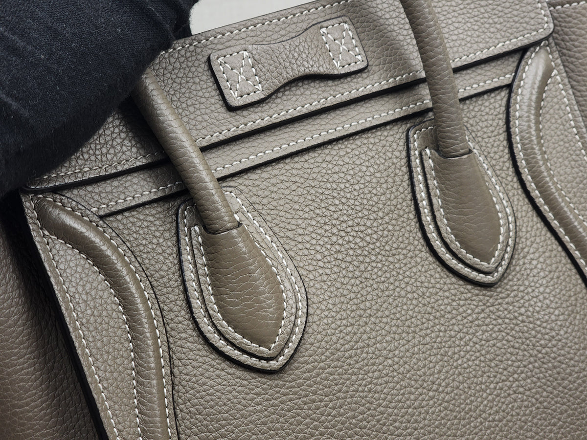 Celine Taupe Calfskin Nano Luggage