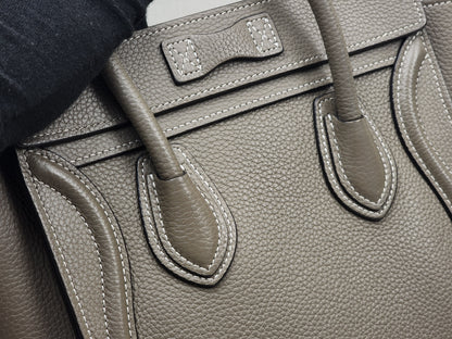 Celine Taupe Calfskin Nano Luggage