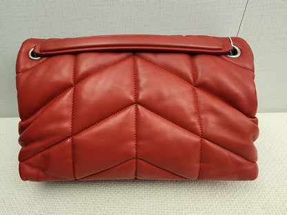 YSL Red Lambskin Small Puffer Bag (RHW)