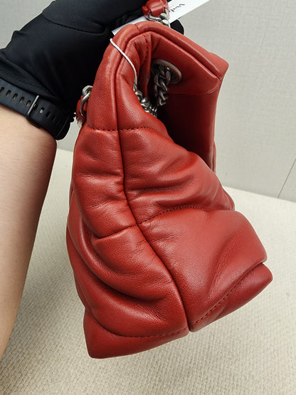 YSL Red Lambskin Small Puffer Bag (RHW)