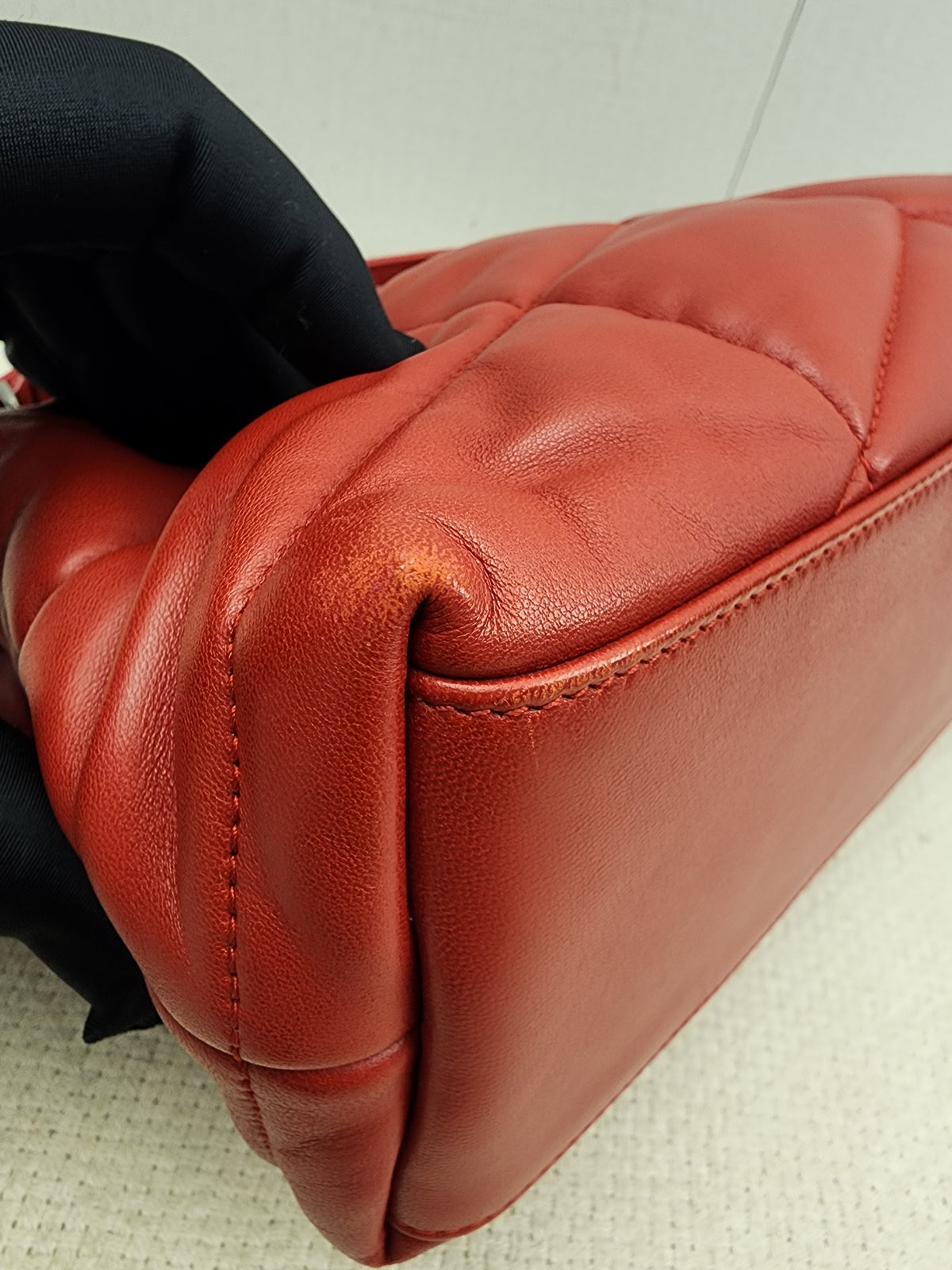 YSL Red Lambskin Small Puffer Bag (RHW)
