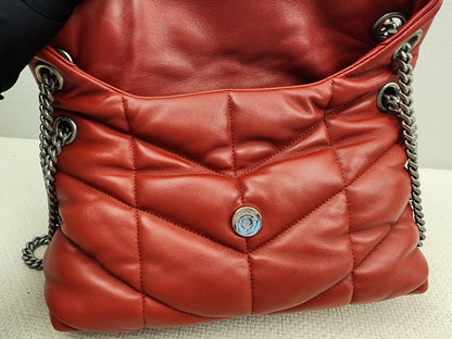 YSL Red Lambskin Small Puffer Bag (RHW)