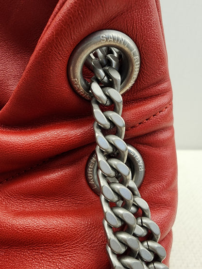 YSL Red Lambskin Small Puffer Bag (RHW)