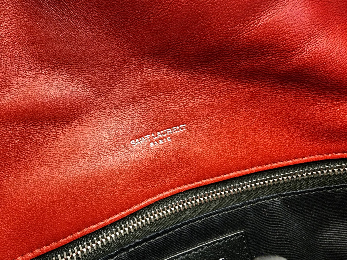 YSL Red Lambskin Small Puffer Bag (RHW)